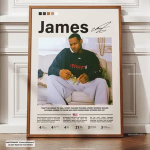 LeBron James Poster, James Lakers, Framed NBA Basketball Print, Basketball Legend Decor, Sports Artwork, LeBron Wall Art, Iconic Poster, NBA