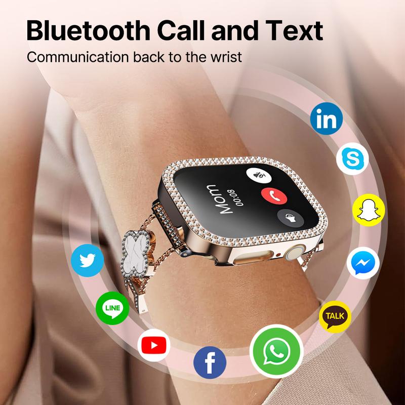 2026 Fashion Smart Watches for Women, Touch Screen Watch, Answer/Make Calls/100+ Sports Modes/Message Reminder, DIY Watch Dials, Wearable Devices, Smart Watches for iPhone/Andriod, Gift for Wife, Girl Friend