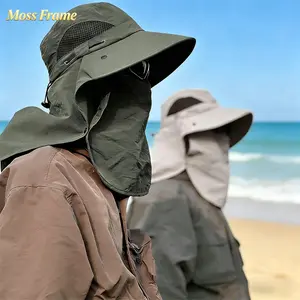Spring/Summer Integrated Face & Neck Protection Sun Hat — 2026 Fisherman-Style Outdoor Hat for Hiking & Fishing (All-in-One Face, Neck, and Sun Protection)-Detachable Face Mask / Full Sun Protection