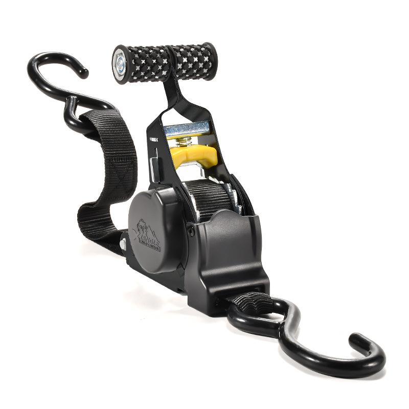 Auto Retractable Ratchet Tie Down Straps 1500 lb Capacity Luggage strap for motorcycles Securing with Padded Handles for Trucks Motorcycles Kayaks ATVs Moving