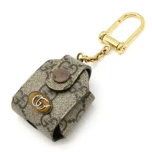 Pre-owned GUCCI Canvas Small Leather Goods Ophidia GG Supreme earphone case