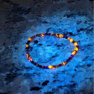 Natural Yooperlite UV Glowing 4mm Beads Crystal Beaded Bracelet Healing Reiki Chakra Lucky Bracelet For Women Men