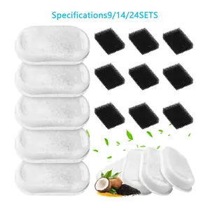 9/14/24Set Repalcement Cat Water Fountain Filter，Replacement Carbon Filters for Pet，Automatic water dispenser filters Clean Water