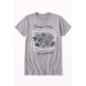 Stronger Today Tee - Gray
