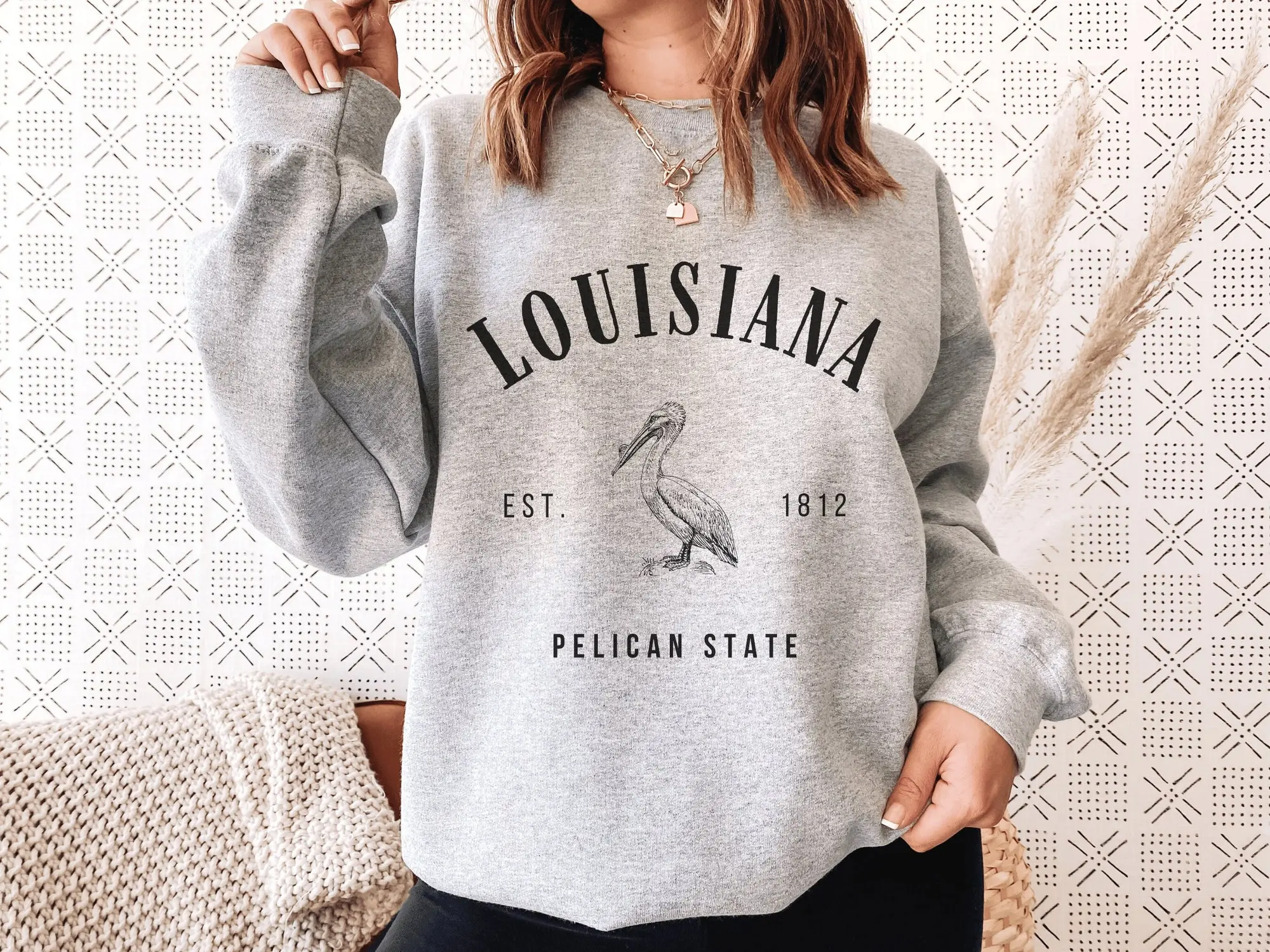 Louisiana Sweatshirt - Louisiana Sweater - Louisiana State Shirt - New Orleans Crewneck Gift - Pelican State Pullover - Louisiana Jumper