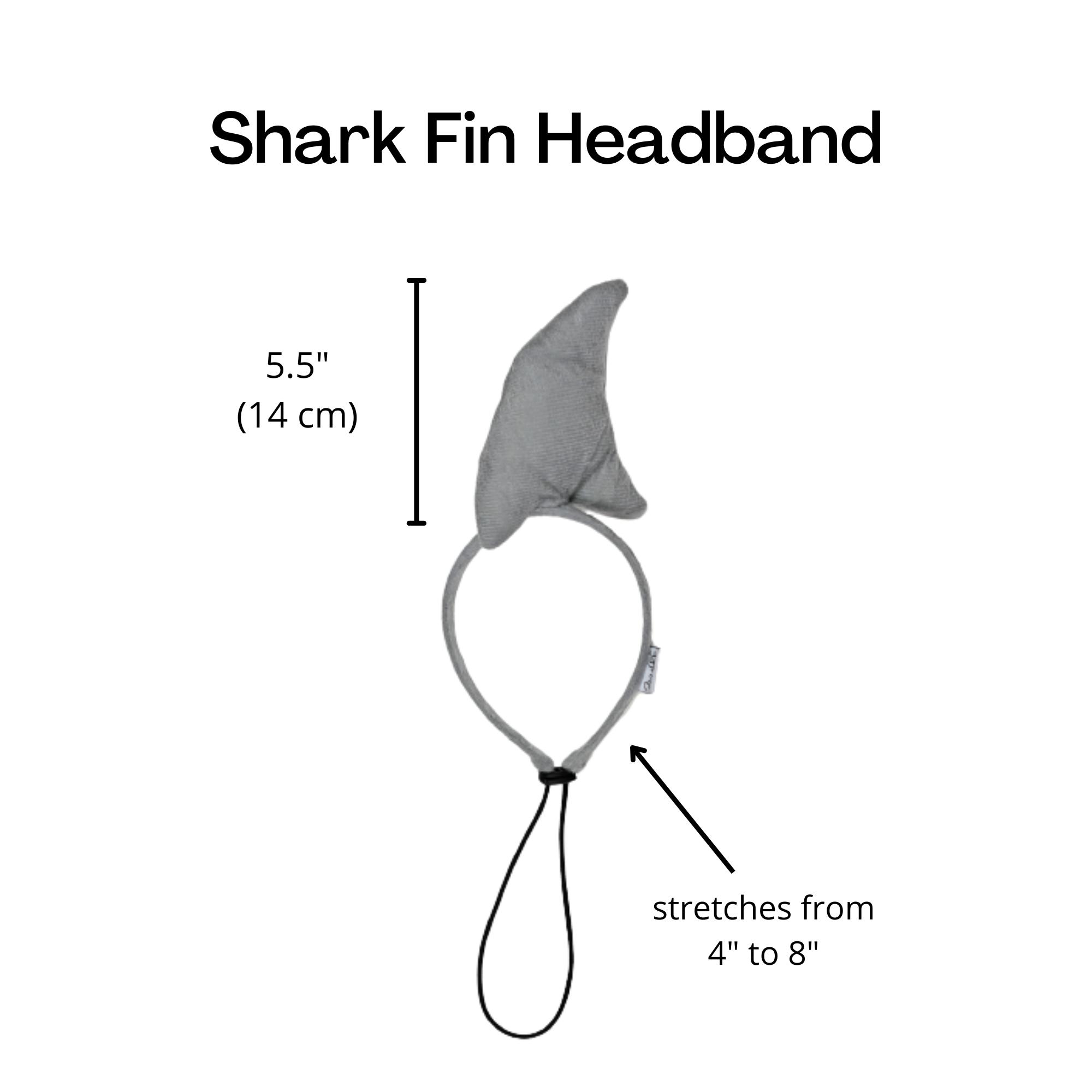 Midlee Shark Dog Headband Grey Shark Fin Halloween Costume for Medium to Large Dogs Adjustable Strap Comfortable Fit 4" to 8"