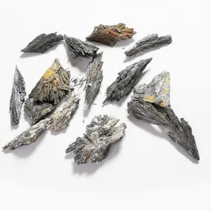 Black Kyanite Angel Wings Crystal Carvings Unique Crystals for Alignment Protection and Grounded Clarity 2.0"-4.0" Fan-shaped Blades