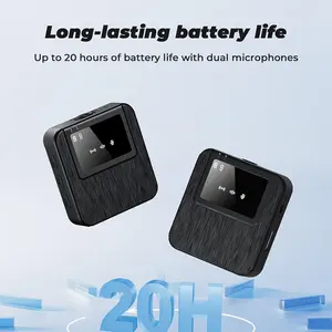 3-in-1 Wireless Lavalier Microphone for iPhone, Android, Camera – AI Noise Cancellation, 100m Long Range, 20H Battery Life, Mini Clip-on Mic for Video Recording, Vlogging, YouTube, TikTok, Content Creation