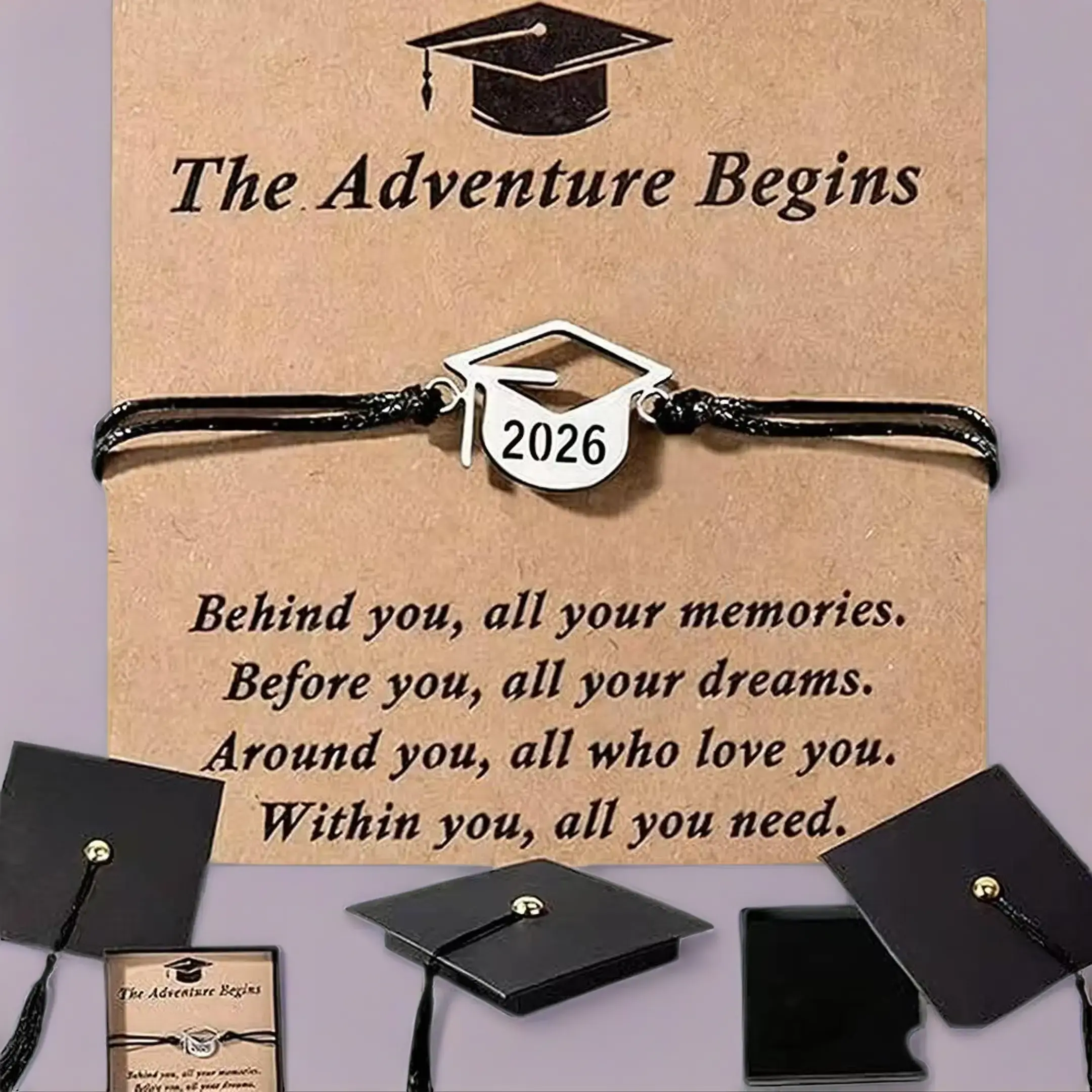Class of 2026 Grad Bracelet | 2-Style Compass & Grad Cap Adventure Gift, Graduation Compass Bracelet, Adventure-Inspired Party Gift for Students, Graduation Gift for Friends, Inspirational Graduation Gift