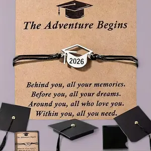 Class of 2026 Grad Bracelet | 2-Style Compass & Grad Cap Adventure Gift, Graduation Compass Bracelet, Adventure-Inspired Party Gift for Students, Graduation Gift for Friends, Inspirational Graduation Gift