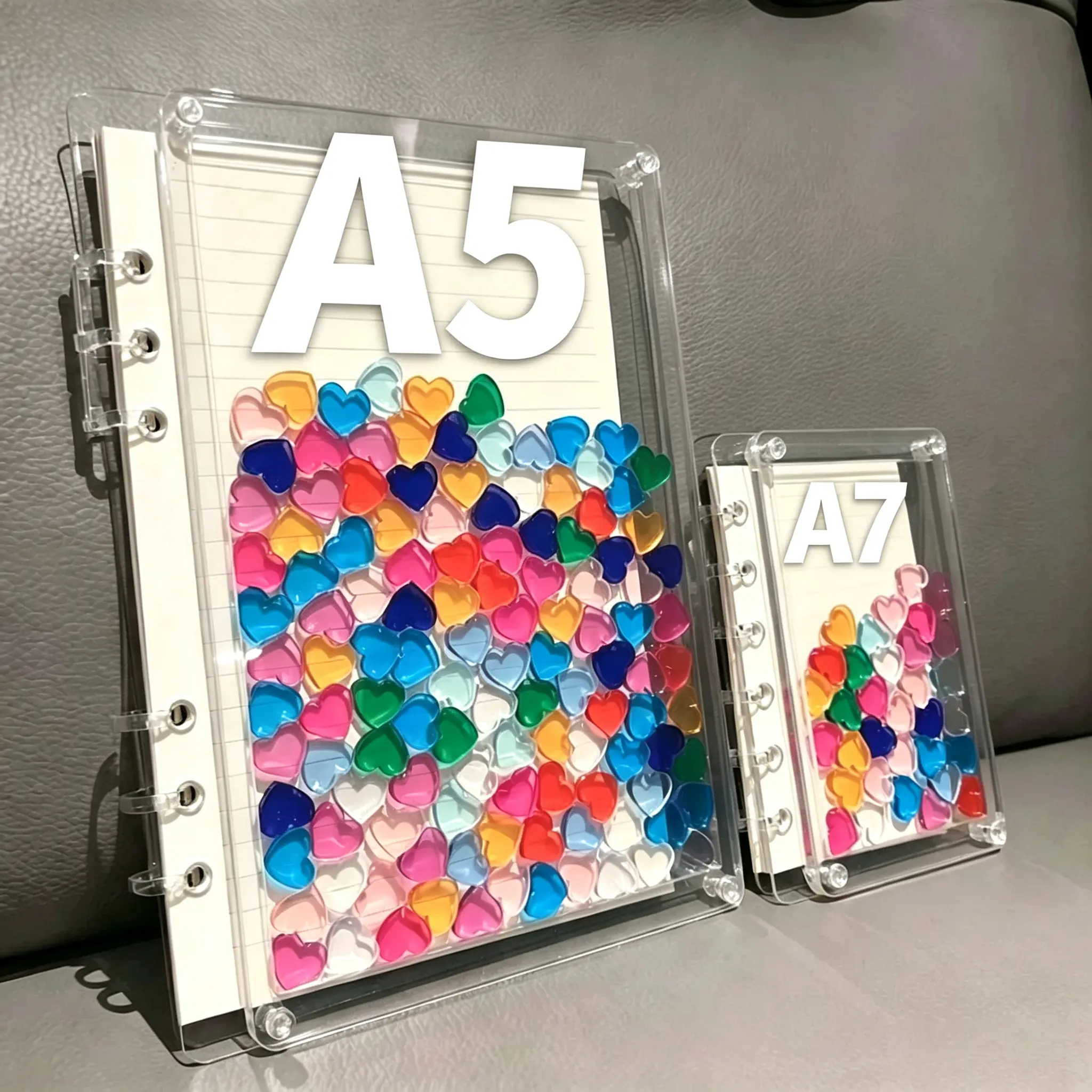 Transparent Acrylic Shaker Notebook A5 A7 Loose Leaf Journal DIY Shake Handbook Scrapbook Planner Accessories