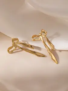 French Vintage Bow Knot Stud Earrings, Hypoallergenic Stainless Steel, 3D Ribbon Bow Charm, Wedding & Daily Jewelry