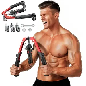 3-in-1 Portable Gym: Hydraulic Chest Press & Arm Twister with Flex Core Tech | 15-Level Resistance (22-440lb) for Total Upper Body Training