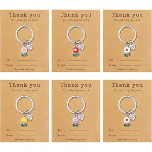 6/9Pcs Teacher Appreciation Gifts Keychain Bulk Teacher Day Thank You for Helping Me Grow
