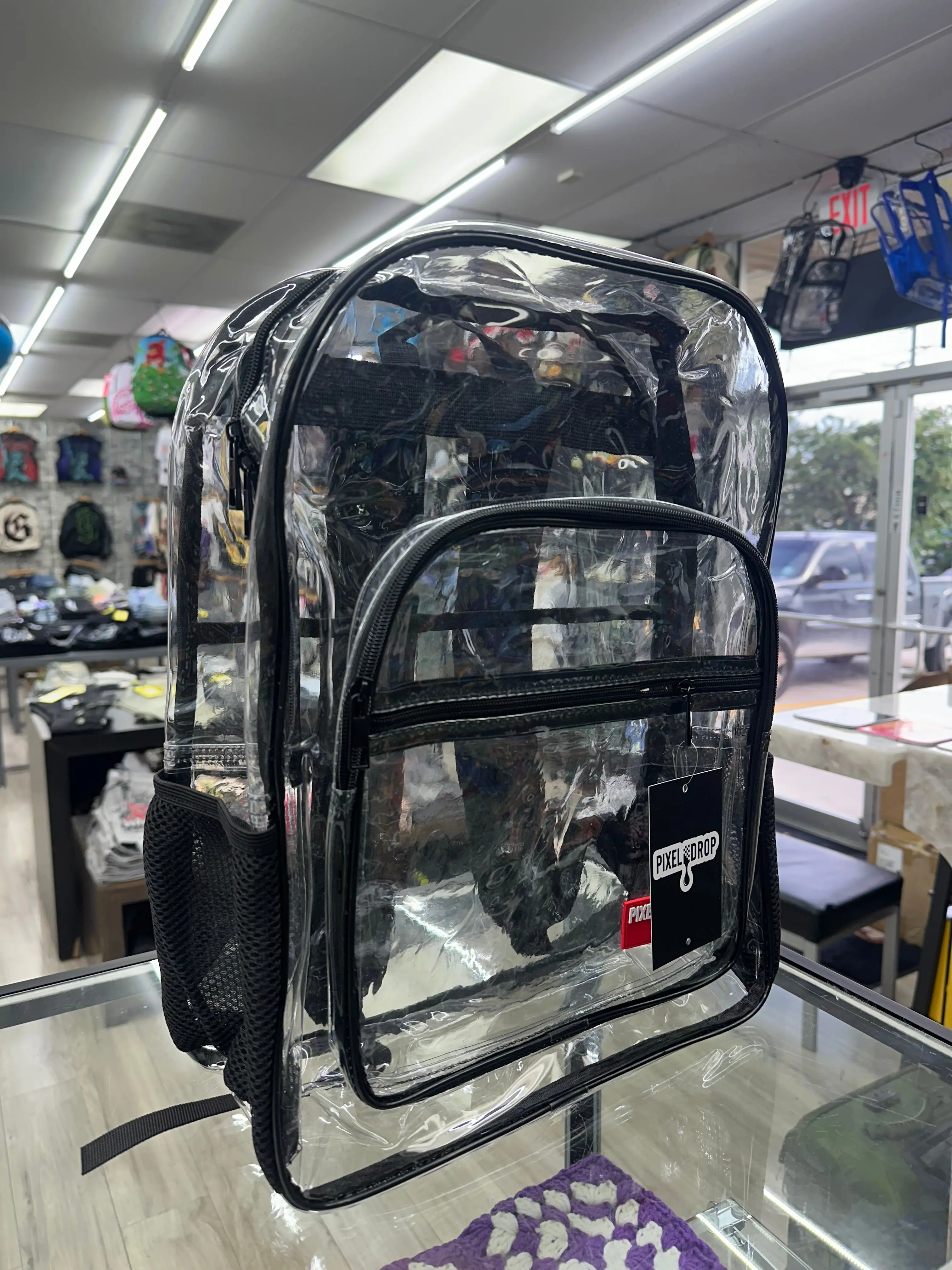 Pixel Drop "Clear Backpack" (Black)