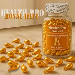 Nu Health Royal Jelly Moisture Complex Vitamin E Oil Capsule for Skin | 90 Capsules | Topical Serum for Hydrated Silky Skin | Sunflower Seed Camellia & Soybean Oil