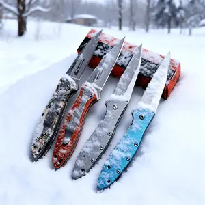 1660 Ken Onion Leek Assisted Flipper Knife, 440C Bead Blast Plain Blade, Stainless Steel Handles, Frame Lock, 10 Styles, Perfect Gifts