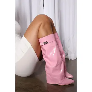 Not The Same Knee High Boots - Pink
