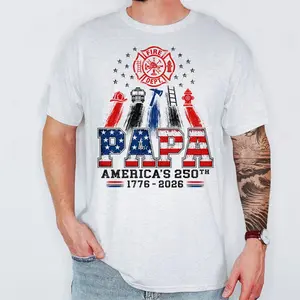 Firefighter T-Shirt, Patriotic Back Print Graphic Tee, Distressed American Flag Firefighter Shirt, First Responder Short Sleeve Tee, Fire Department Gift For Firefighter Men Women#FunnyTshir#TrendyTee