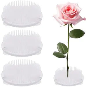 3Pcs Clear Plastic Flower Frog, 2.71" Floral Frogs for Arrangements, Japanese Round Flower Arrangement Holder Pin Frog with Suction Cup for Plant Decoration Wedding Decorations (White)