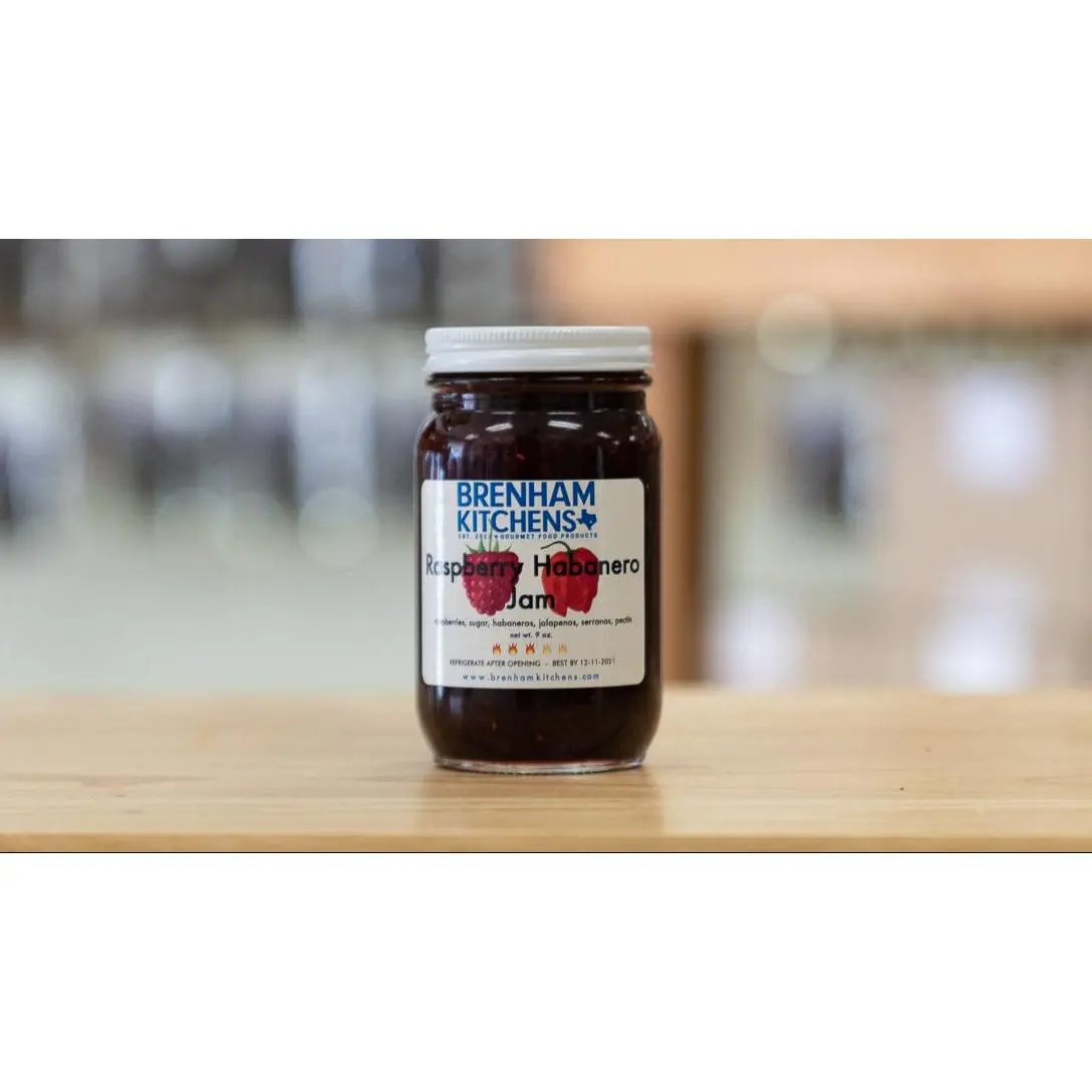 Brenham Kitchens Raspberry Habanero Jelly - Sweet Flavor, Spice, Ideal for Cooking and Flavoring
