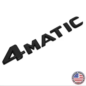 Mercedes 4 Matic Emblem 3D Trunk Logo Letter Sport Badge AMG - Gloss Black