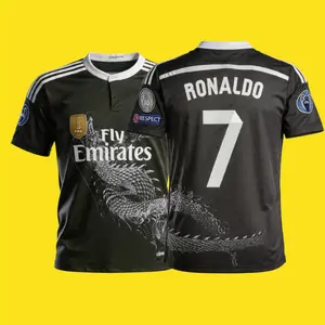 14 15 3rd Away Black Soccer Jersey 7# Cristiano Ronaldo Fans Version Short Sleeve