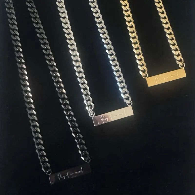 LGBTQ Tribute Necklace - Engraved Chain with "Pay It No Mind" & "No LGB w/o the T" - Solidarity Jewelry for LGBTQ Community