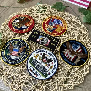 USA 250th Anniversary Embroidered Patch, 250 Years of Freedom Iron Patch, USA 1776-2026 Iron On Sew On Patches