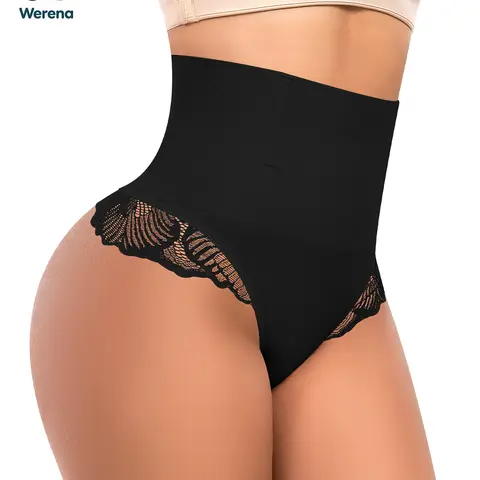 Werena Tummy Control Thong for Women Seamless Lace Shapewear Body Shaper Under Dress with Shaping Fit