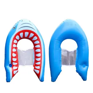 Giant Shark Jaw Inflatable Float Heavy Duty UV Resistant PVC Water Raft with Ergonomic Mesh Seat for Adult Pool Parties Instagram Worthy Summer Fun