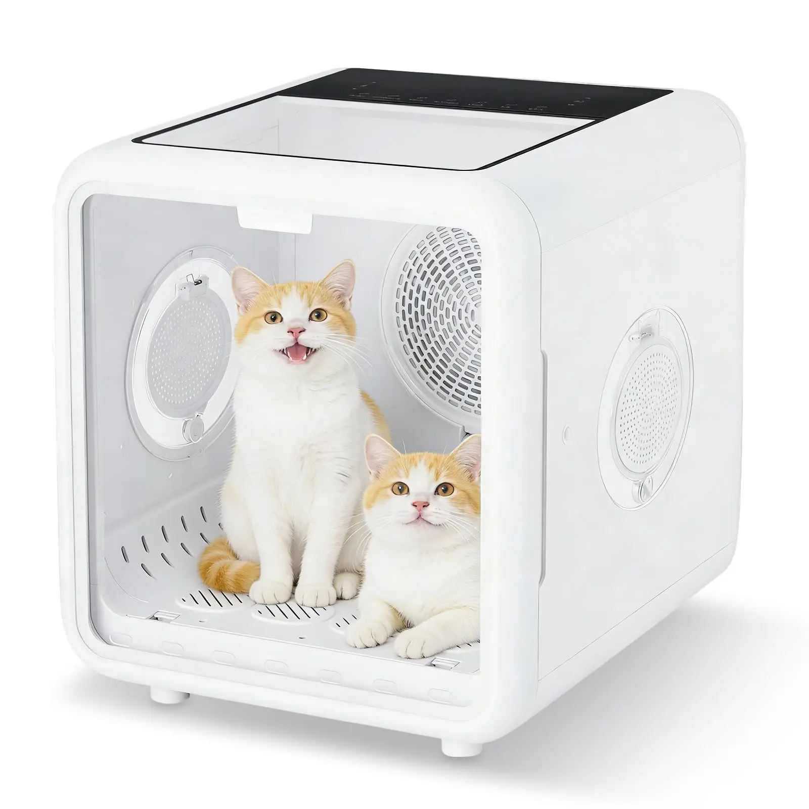 72L Pet Drying Box for Cats & Small Dogs | NTC Smart Temperature Control & 5 Air Outlets | Professional Grooming Blower for Pets up to 45 lbs