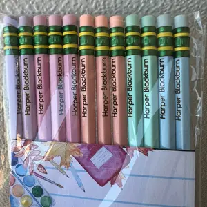 Engraved Pastel Pencils set of 12, Personalized Pencils, School Supplies, Personalized School Items