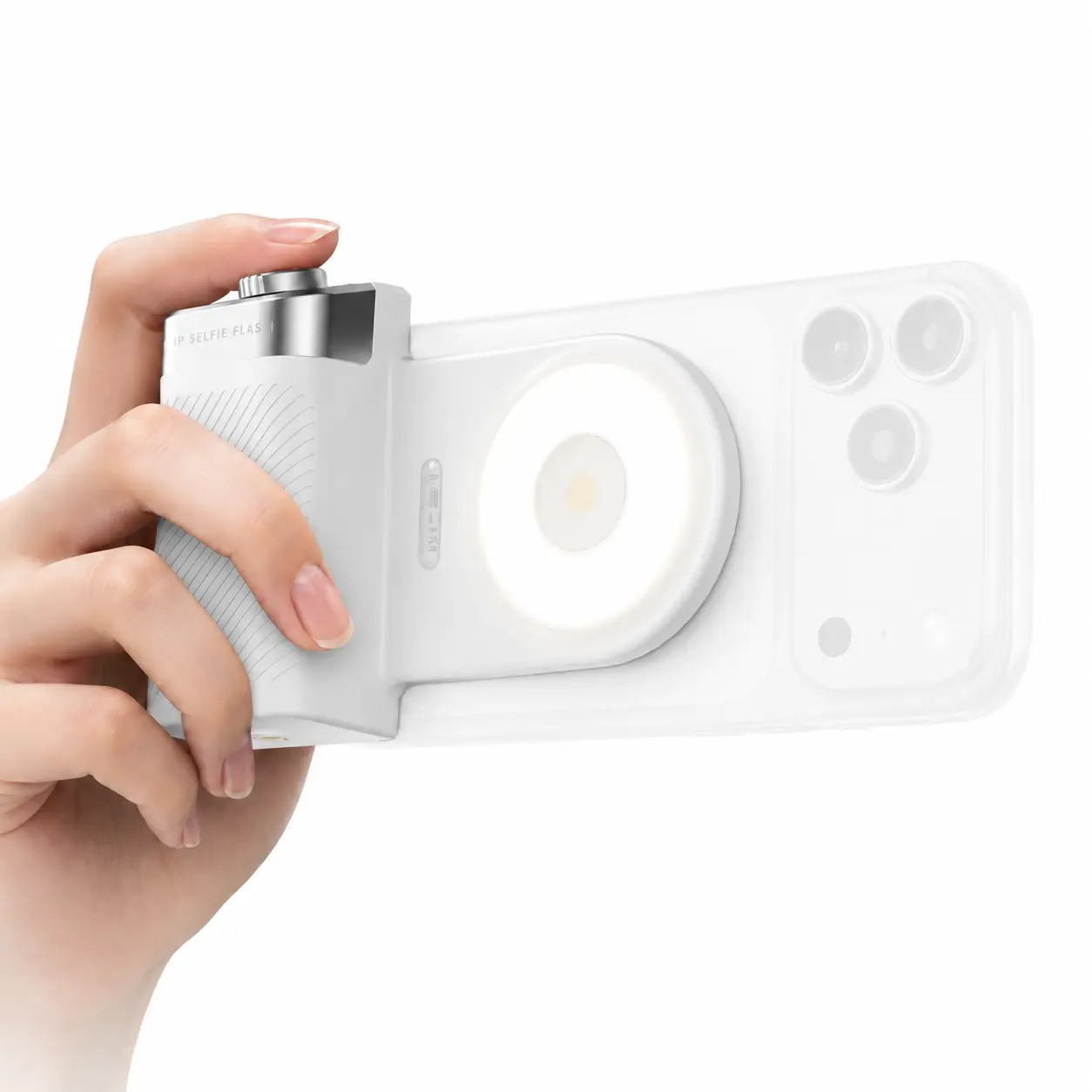 Rechargeable Camera-Style Magnetic Phone Grip Accessory with LED Fill Light, 15W Flash – Skinny Handle for Selfie, Work, Glam Mobile Content Creation, Accessories