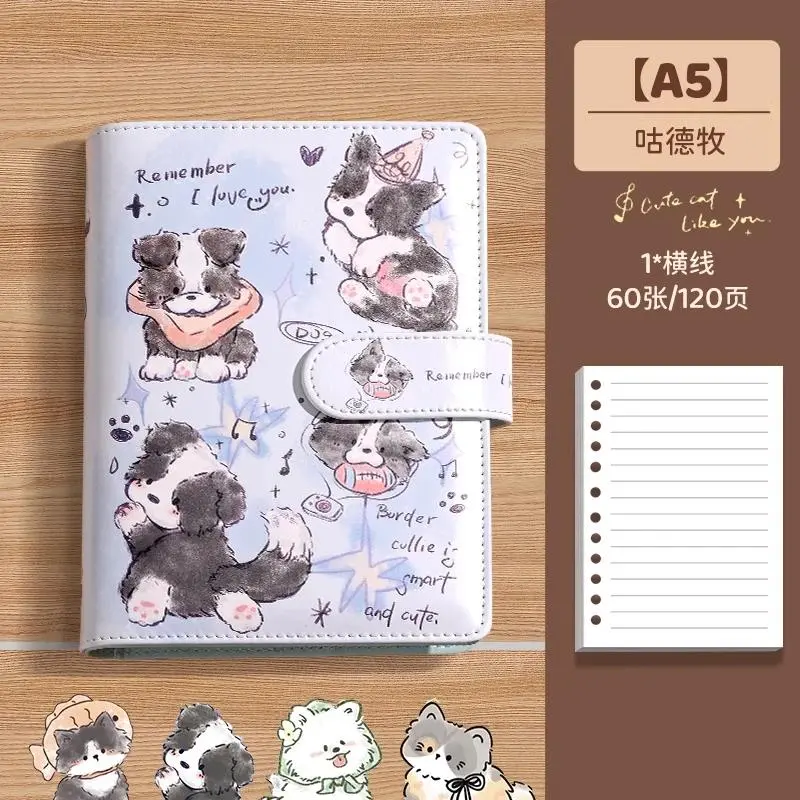 Cute Puppy Soft PU Leather A5 Card Binder Waterproof Kpop Photo Album Idol Collecting Book 3inch Photocard Holder Korean
