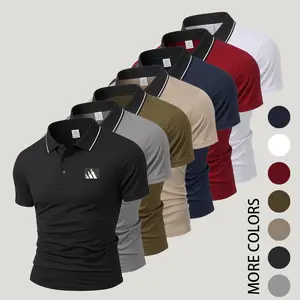 Men’s polo shirts with a notched collar (tip options 1–7), designed for business, golf, and casual wear; quick-drying, breathable, cool short-sleeve tops with premium embroidery.