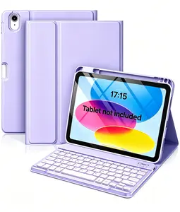 for iPad 11th 10th Generation Case with Keyboard - Backlit Wireless Detachable Folio Keyboard Cover with Pencil Holder for iPad 11-inch A16 2025 10th Gen 10.9 Inch 2022 (iPad not included)