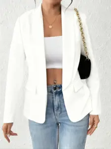 Women's Mid-Length Suit Jacket Blazer, Solid Color Long Sleeve, Fit, Unique Design Fashionable, Casual Business Style, Fall & Winter