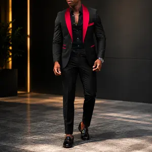 Men’s Slim Fit 2-Piece Business Suit Set – Modern Formal Blazer & Pants, Elegant Wedding/Party/Office Outfit, Lightweight Linen Feel Tailored Suit