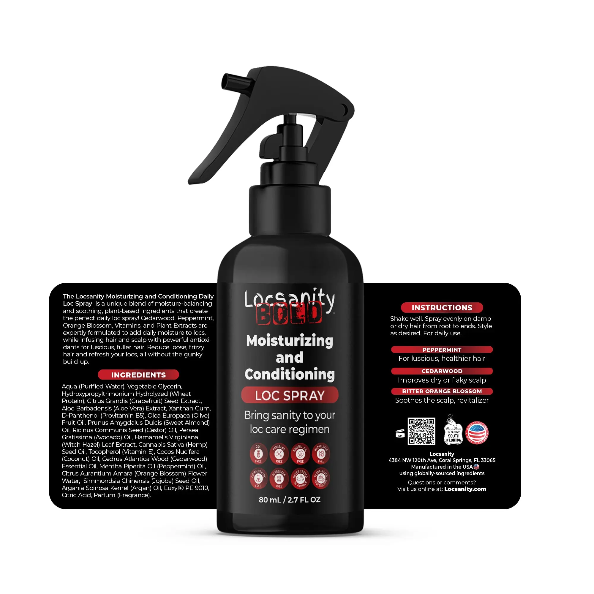 LOCSANITY Men's Bold Grooming Travel Set - Lightweight 3-in-1 Cleansing Body Wash & Soap, Plant-Infused Nourishing Oils, Moisturizer, All-Paraben Free, Hydration Boost, Travel Bottle, Plant-Based Adult Body Care Kit