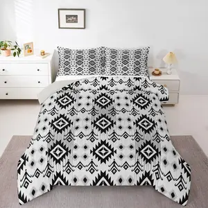 Feelyou Boho Bedding Set - Soft Microfiber Aztec Tribal Comforter, Duvet Quilt, Girls' Bedroom Decor Bed Sheets Set