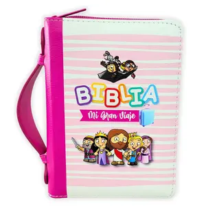 Biblia Mi Gran Viaje de Bolsillo con Cierre RV1960 imit piel fucsia con asa de mano