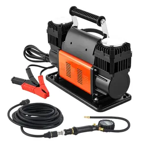 VEVOR DC12V-DC13.8V Dual-Cylinder Heavy Duty Air Compressor, 1080W 10.6 CFM 150 PSI Fast Inflation Portable Tire Inflator with Digital Tire Pressure Gauge, Adapters, 23.58 lbs, 14.37x5.91x8.94 Inch for Truck, RV