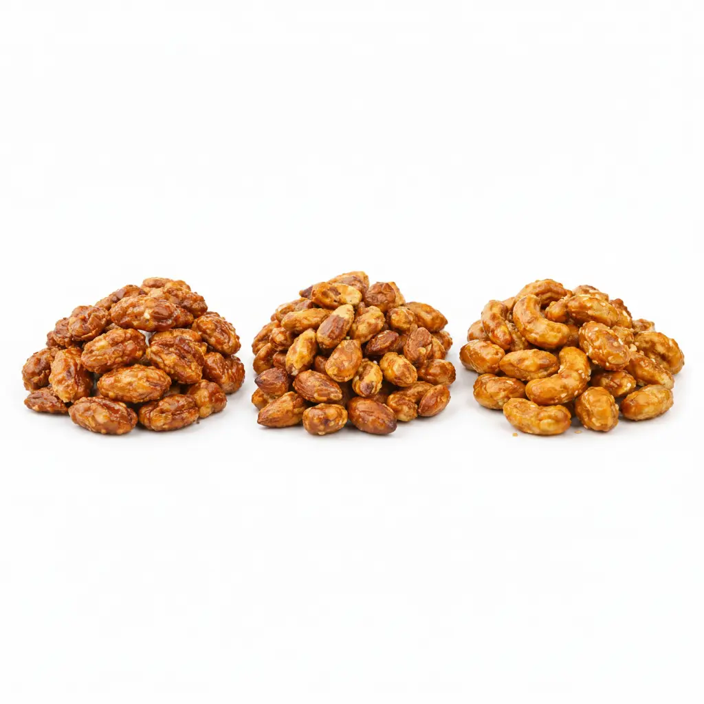 Sweet Butter Toffee Nuts Crunchy Snack Almonds Pecans Cashews Flavor Mix
