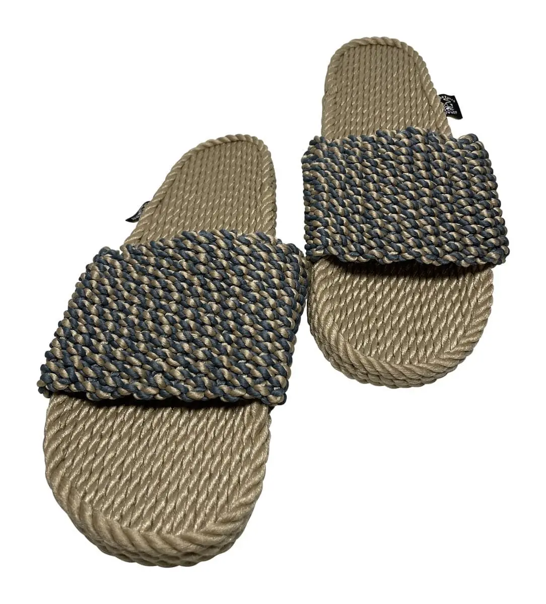 The Full Nelson Camel Denim Handwoven Rope Slide Sandals Lightweight Comfort Summer Slippers | Casual Beach & Everyday Slides