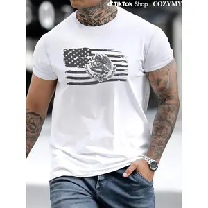 Mexican American Flag T-Shirt - Crew Neck, Regular Fit, Casual Style, Lightweight, Machine Washable - Classic Crewneck Menswear