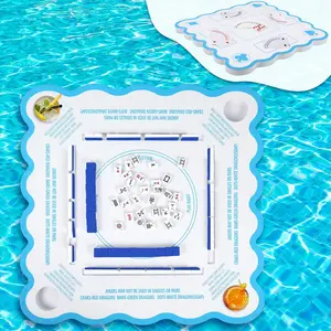 Mahjong Game Floating Table with Rules for Pool Double Side Poker Float Board for Card Games Scrabble Dominoes Mahjong Game Tray for Water Swimming Pool and Hot Tub Summer Beach Party Supplies