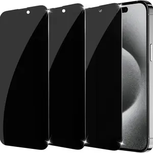 3-Pack for Privacy Screen Protector for iPhone 17 Pro Max / 16 /15 Plus/ 14Pro/13 mini/12/11, Sensor Protection,9H Full Coverage Screen Tempered Glass Film Anti-Spy No Bubbles Case Friendly