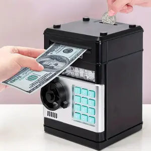 Mini ATM Coin Piggy Bank, Electronic Coin Money Bank for Kids, Money Safe Box, Perfect Birthday Gifts Toys for Kids, Home Ornaments, Decor, Mechanical, Hard Plastic, Digital Piggy Bank