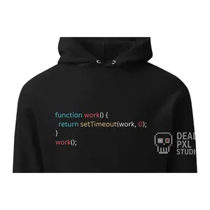 Infinite Loop Hoodie | Endless Work JavaScript Meme Hoodie